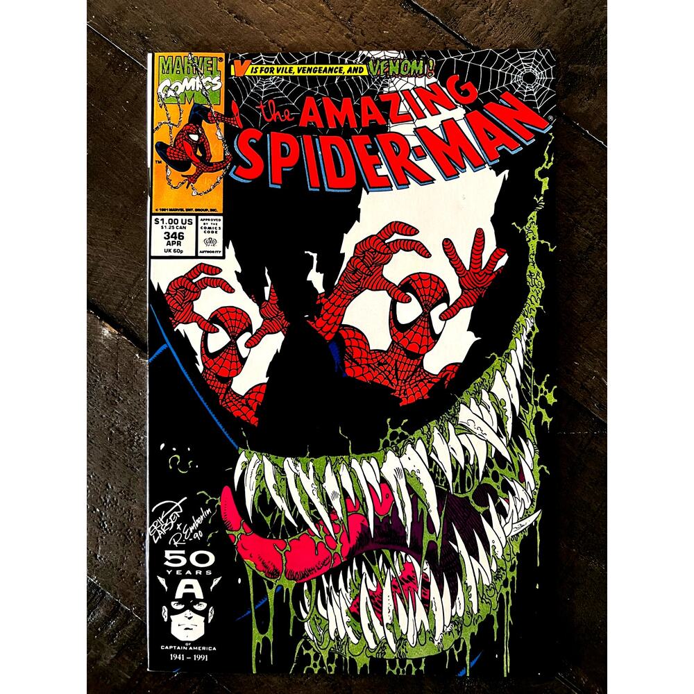 VINTAGE Marvel 1991 "THE AMAZING SPIDER-MAN" #346 - M - Never Opened - VENOM!